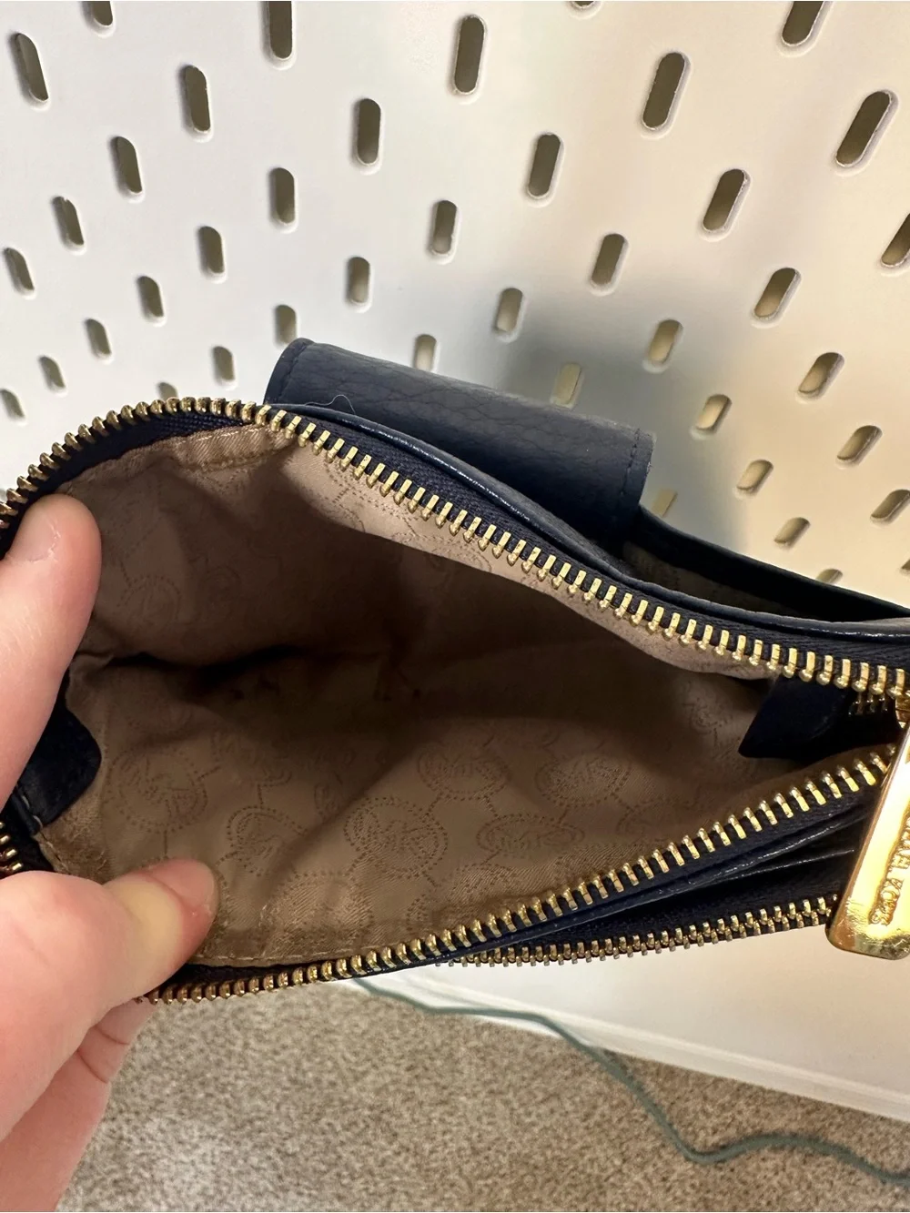 Michael Kors Fulton Crossbody Bag in Dark Blue Pebble Leather